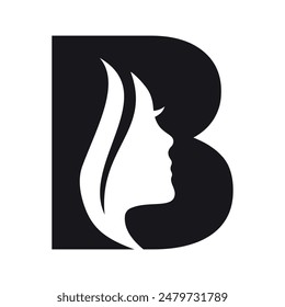 Face Logo combine with letter B vector template