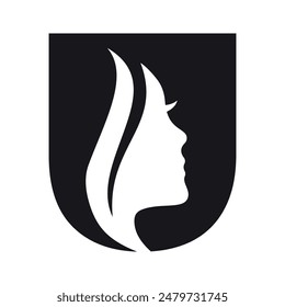 Logotipo de la cara combinado con la letra U Plantilla de Vector