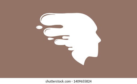 Face logo in creative minimalist style. Vector illustration for face and paint logo