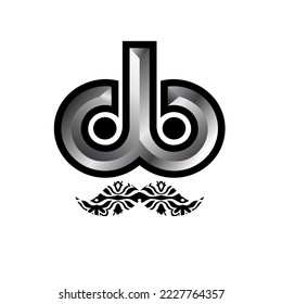 El logotipo de la cara está formado por 2 letras b o una combinación de letras d y se complementa con un bigote único.
