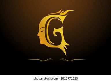 face logo forming letter G, professional logo G, SPA logo, premium logo vector
