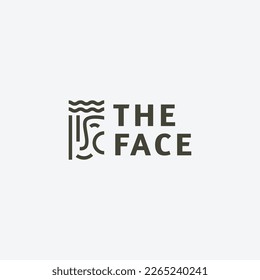 Face logo icon design template flat vector