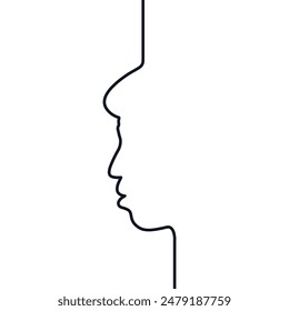 Gesichtslogo-Symbol-Zeichen Lineares Design