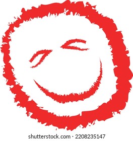 Face Logo Nirvana Icon Design Vector Eps Eyes Smile Mouth Red Color Attractive Favicona