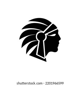 Face Logo Template Of Indian Tribe