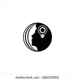 face logo vector template lamp