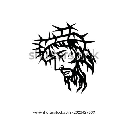 The face of the Lord Jesus, art vector design 