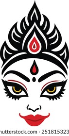 Face of maa durga eyes icon vector illustration design