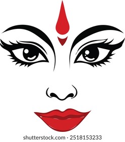 Face of maa durga eyes icon vector illustration design