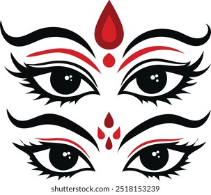 Cara de maa durga ojos icono de diseño de Ilustración vectorial