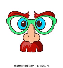 Face of magician icon, cartoon style
