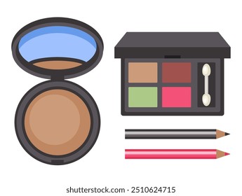 Face make up cosmetic isolated set. Vector flat graphic design cartoon illustration