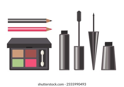Face make up cosmetic isolated set. Vector flat graphic design cartoon illustration	