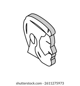 face male isometric icon vector. face male sign. isolated symbol illustration