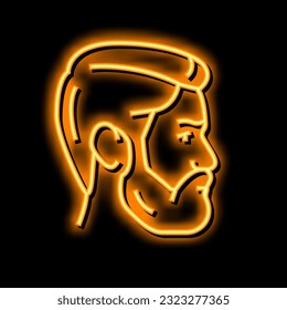 face male neon light sign vector. face male illustration