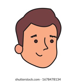face of man avatar character vector illustration design