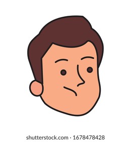 face of man avatar character vector illustration design