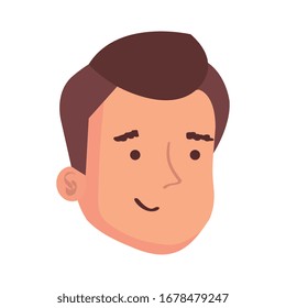 face of man avatar character vector illustration design