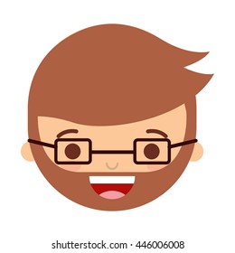 face man with a beard isolated icon design, vector illustration  graphic 