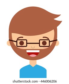 face man with a beard isolated icon design, vector illustration  graphic 