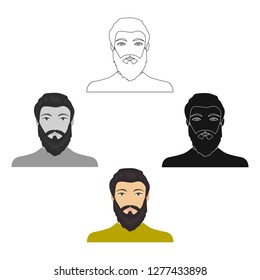 The face of a man with a beard and mustache. Face and appearance single icon in cartoon style vector symbol stock illustration web.