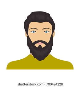 The face of a man with a beard and mustache. Face and appearance single icon in cartoon style vector symbol stock illustration web.