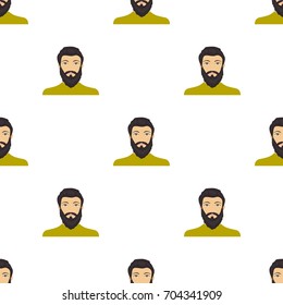The face of a man with a beard and mustache. Face and appearance single icon in cartoon style vector symbol stock illustration web.