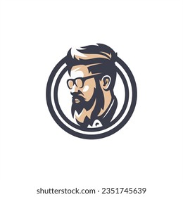 vector de diseño de logotipo con barba de cara