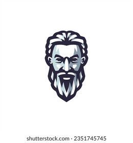face man bearded logo design vector