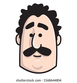 Face of a man with a black mustache. lure, turk, southerners, avatar.