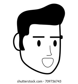 face of man cartoon icon image 