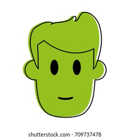 face of man cartoon icon image 