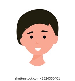 face man character illustration design stock. face and hair different. People avatar illustration