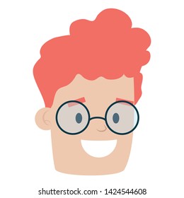 face man character on white background vector illustration
