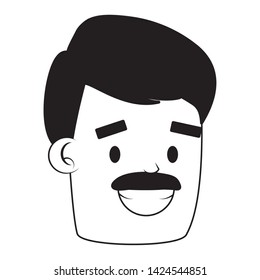 face man character on white background vector illustration