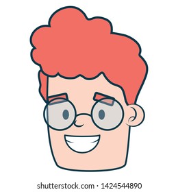 face man character on white background vector illustration