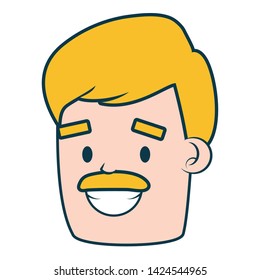 face man character on white background vector illustration