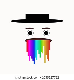face man with colorful 
