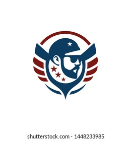 face of the man cool logo template