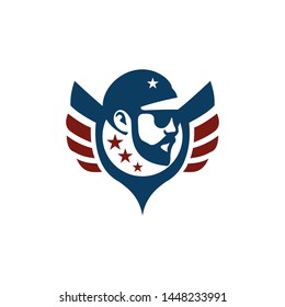 face of the man cool logo template