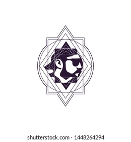 face of man cool logo template