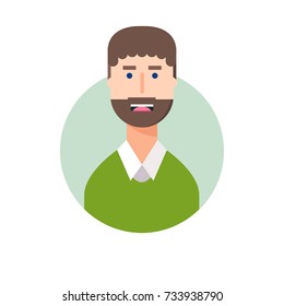 The face of a man with disgust. Flat illustration