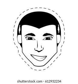 face man expression facial black and white