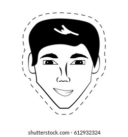 face man expression facial black and white