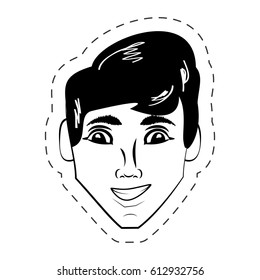 face man expression facial black and white