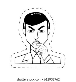 face man expression facial black and white