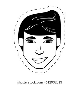face man expression facial black and white
