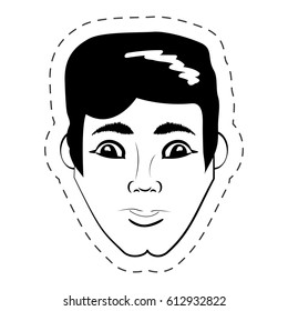 face man expression facial black and white