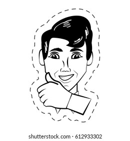 face man expression facial black and white
