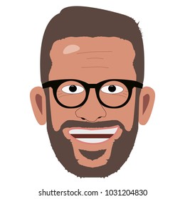 face of a man with glasses